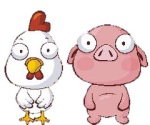 Drawing of a Pig and Chicken