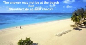 The answer may not be at the beach But Shouldn't we at least check?
